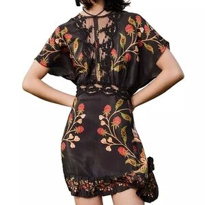 FARM Rio Black Floral Mini Dress